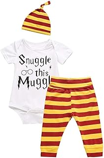 Juflam Baby,Clothing,Baby Boys 0-24m,Outfits & Clothing Sets Juflam Snuggle This Muggle Baby Boy Girl Clothes Romper Pants Hat Outfits Set