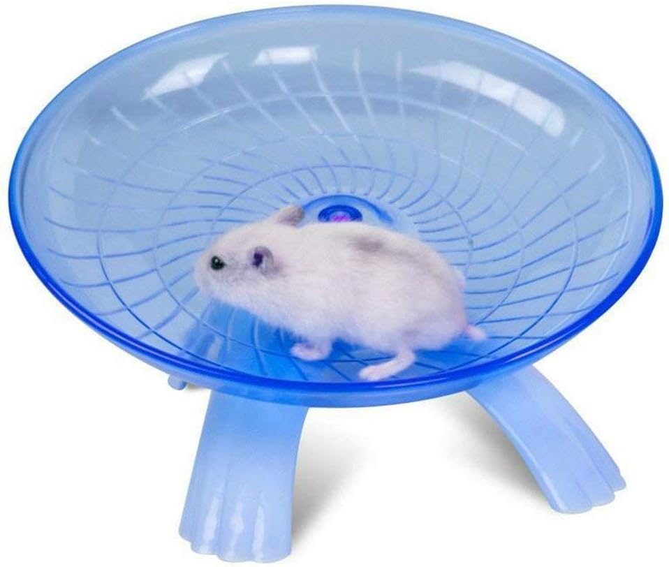 zswell1 Pack Exercise Wheel Jogging Running Silent Spinner Hamster Flying Saucer for Syrian Hamsters Rat Gerbils Mice Chinchilla Guinea Pig Squirrel and Other Small Animal (Blue)