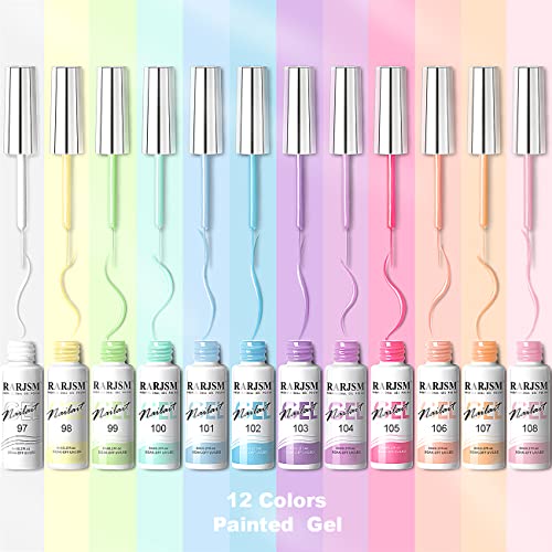Set Gel Nail Art 12 Colores Pastel 8ml miniatura 2