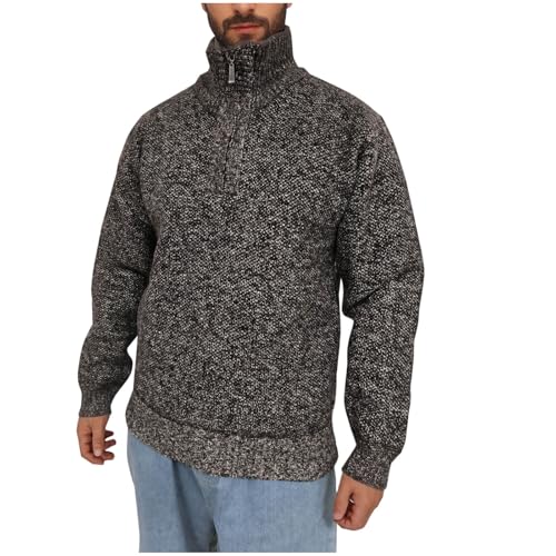 Men's Quarter Zip Sweaters Knitted Mock Neck Long Sleeve Pullover Sweater Tops Casual Solid Long Sleeve Sweater2