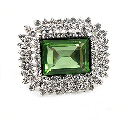 Dreamlandsales Victorian Vintage Style Embellishment Rectangle Shaped Purple Stone Brooch And Pin Art Deco Jewelry (Green) #TOP1