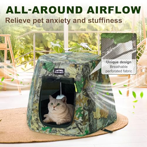 Image of Portable Pop Up Dog Tent with Sunshade Mesh Window & Washable Pad for Cats