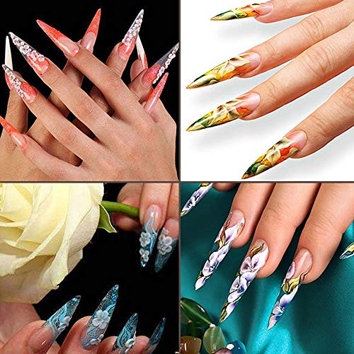 Noverlife 1000PCS Falsche französische Nagelspitzen, Stiletto-förmige Nägel, 10 Größen, künstliche Acryl-Kunstnägel mit… – Bild 3