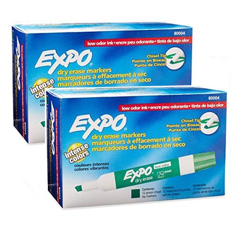 Low Odor Dry Erase Marker Chisel Tip Green 24 Markers Per Order 80004 New