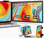MAGICRAVEN Laptop Screen Extender, 14" FHD 1080P IPS Dual Laptop Monitor Extender, Portable Monitor for Laptops 14"-16" with USB-C/HDMI, Second Screen Plug and Play for Windows/Mac/Android