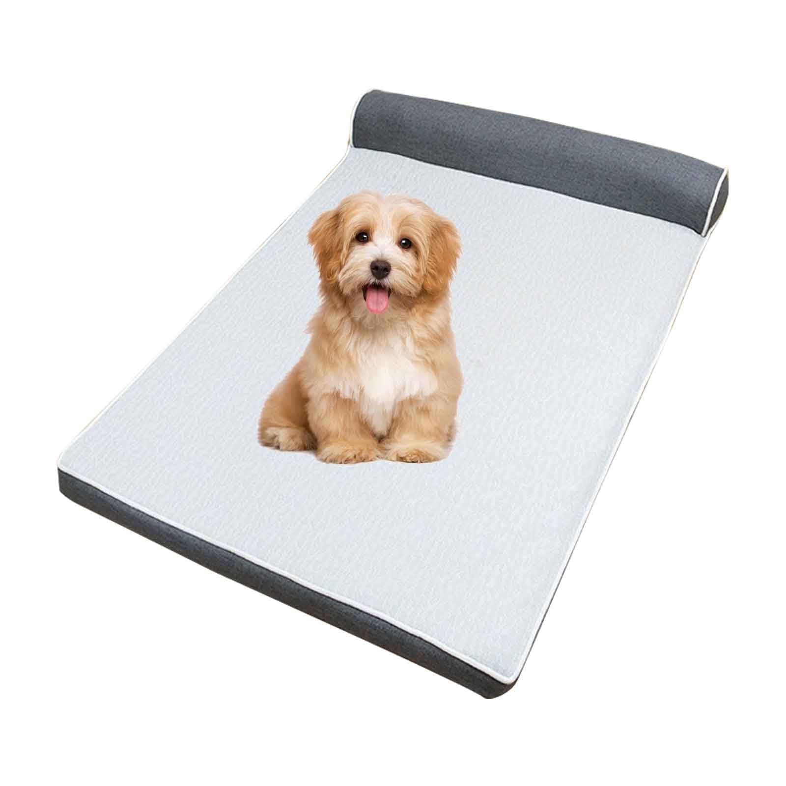 JFGCTYHXY Pet mattresses, Dogs & Cats, Pet Cooling Mat with Removable Washable Cover, Orthopaedic Dog Bed with Non-Skid Bottom,Gray,L