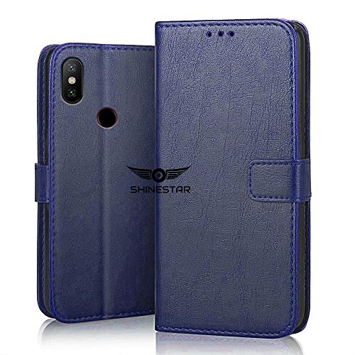Image of SHINESTAR Redmi Note 5 Pro Flip Back Cover | PU Leather Flip Cover Wallet Case with TPU Silicone Back Case Cover for Redmi Note 5 Pro - (Ultimate Blue)