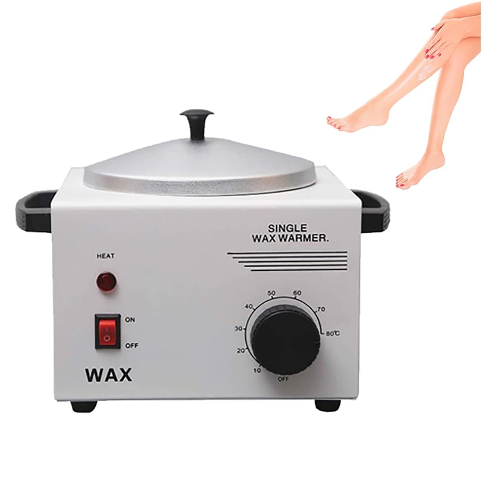 Scaldacera elettrico professionale, 500 ml, per depilazione, temperatura regolabile da 0 a 80 °C, in alluminio, facile da pulire, per tutti i tipi di cera, per salone e casa | bianco