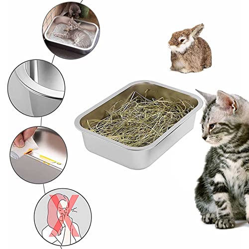 Arenero para gatos acero inoxidable 14.17x10.24x3.94 pulg miniatura 4