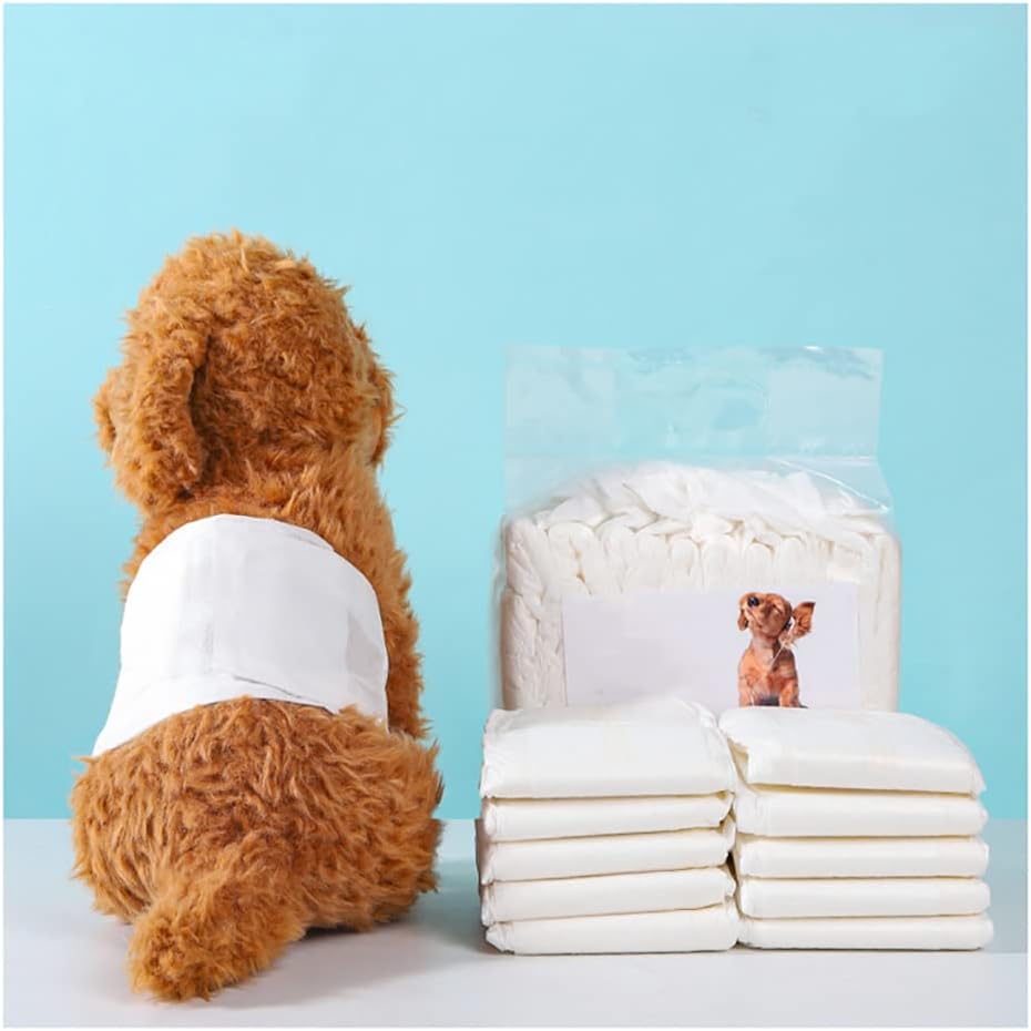 Dog Nappies Disposable Pet Dogs Diapers - S, Absorbent Male Wraps with Leak Proof Fit, 42 * 17.5cm, 10 PCS