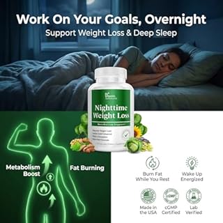 Nighttime Fat Burner Supplements - Appetite Suppressants for Weight Loss - Women & Men, Sleep & Relaxation - Metabolism Booster Weight Loss Pills 30