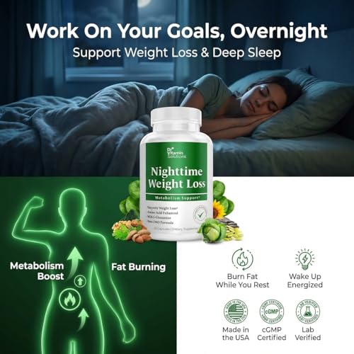 Nighttime Fat Burner Supplements - Appetite Suppressants for Weight Loss - Women & Men, Sleep & Relaxation - Metabolism Booster Weight Loss Pills 30 - Image 3