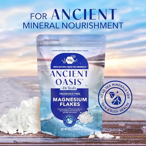 Ancient Oasis by Dr Teal's Magnesium Flakes, Fragrance Free, 2 lbs