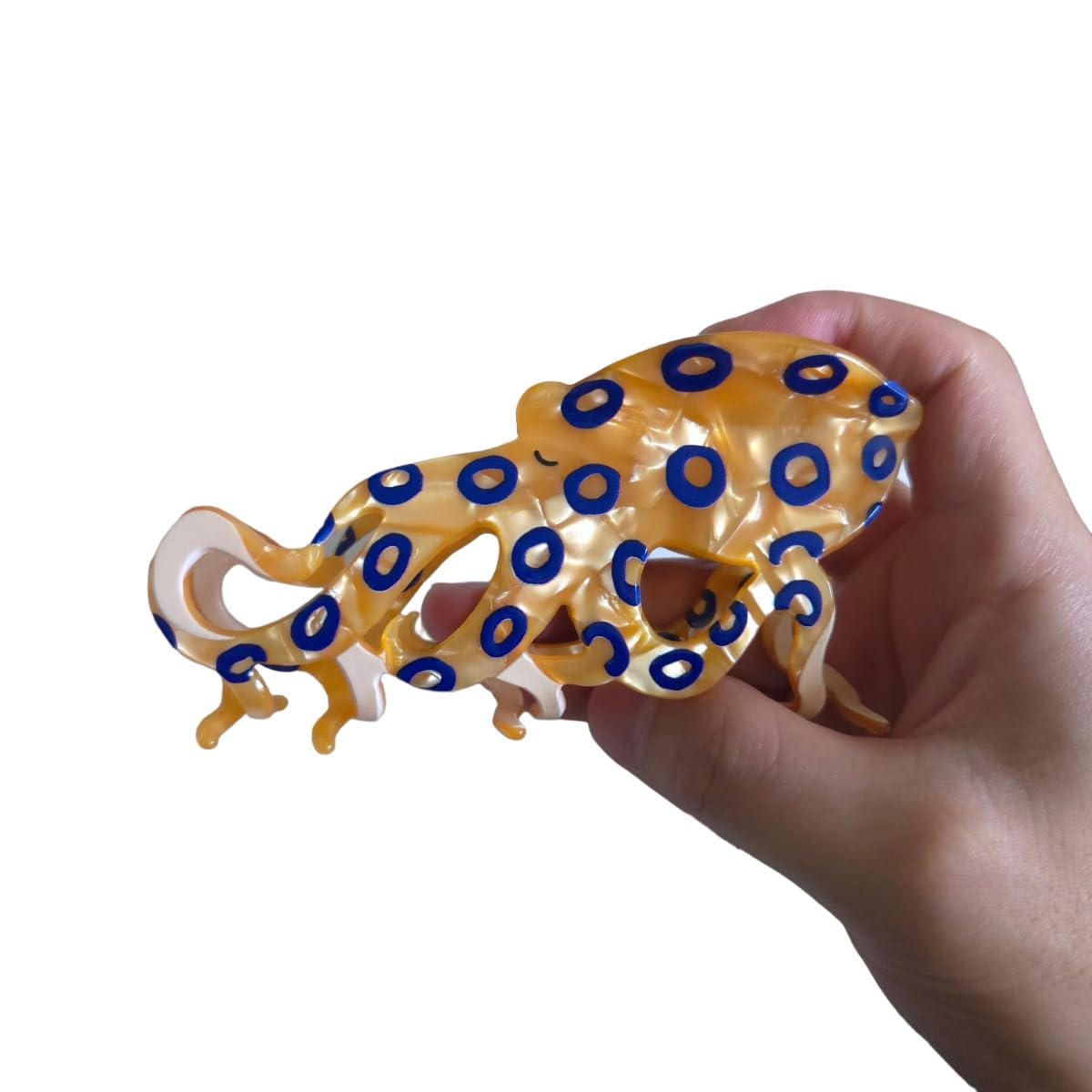 Novelty Blue-Ringed Octopus Hair Clip,Acetate Claw Clips,Big Hair Clips for Women - Image 3
