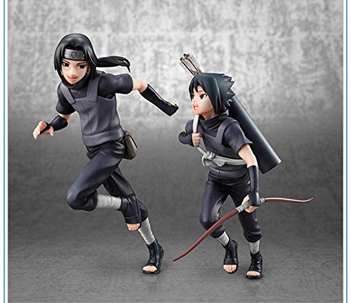 Rqcaxp Action Figuren Nendoroid Doll Anime Uchiha Itachi Sasuke Kindheit Kindheit Dunkles Outfit Ca. 32 cm Kinder Erwachsene und Anime-Fans