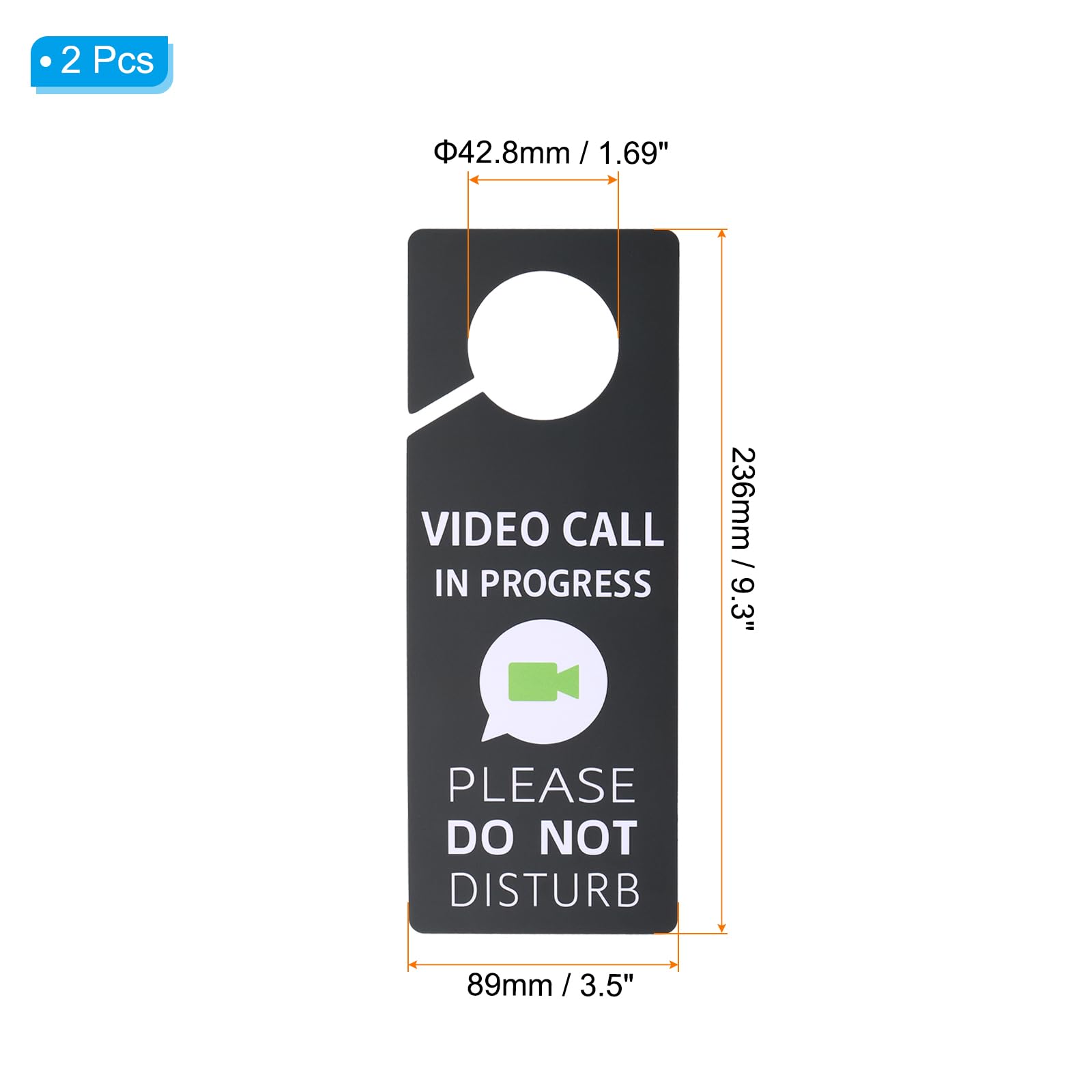 PATIKIL Do Not Disturb Door Hanger Sign, 2 Pcs PVC Double Sided Video Call in Progress Door Sign Decor for Office Meeting - Image 2