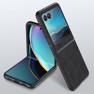 Capa para Motorola Moto Razr 40 Ultra Capinha - Capa de couro para proteção contra quedas, Para Motorola Razr 40 Ultra/Razr+ (Plus) 2023 / Razr 4 / Razr4 / Razr gen 4 - Preto