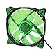 Aexit DC12V 1200RPM 16 zielonych diod LED 19dBA wyciszenie wentylatora do obudów komputerowych chłodnica procesora grzejnik 12cm w śruba(Ventilateur muet DC12V 1200RPM 16 LED verte 19dBA pour boîtiers