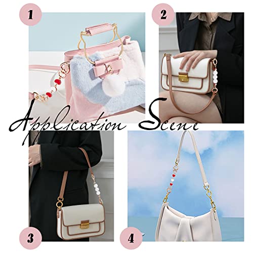Image of GORGECRAFT 2 Styles Purse Chain Strap Extender Heart Round Shaped Handbag Extension Chain Bundle Bag Replacement Metal Purse Strap Charm for Shoulder Body Purse Clutch Handbag Chain Accessory