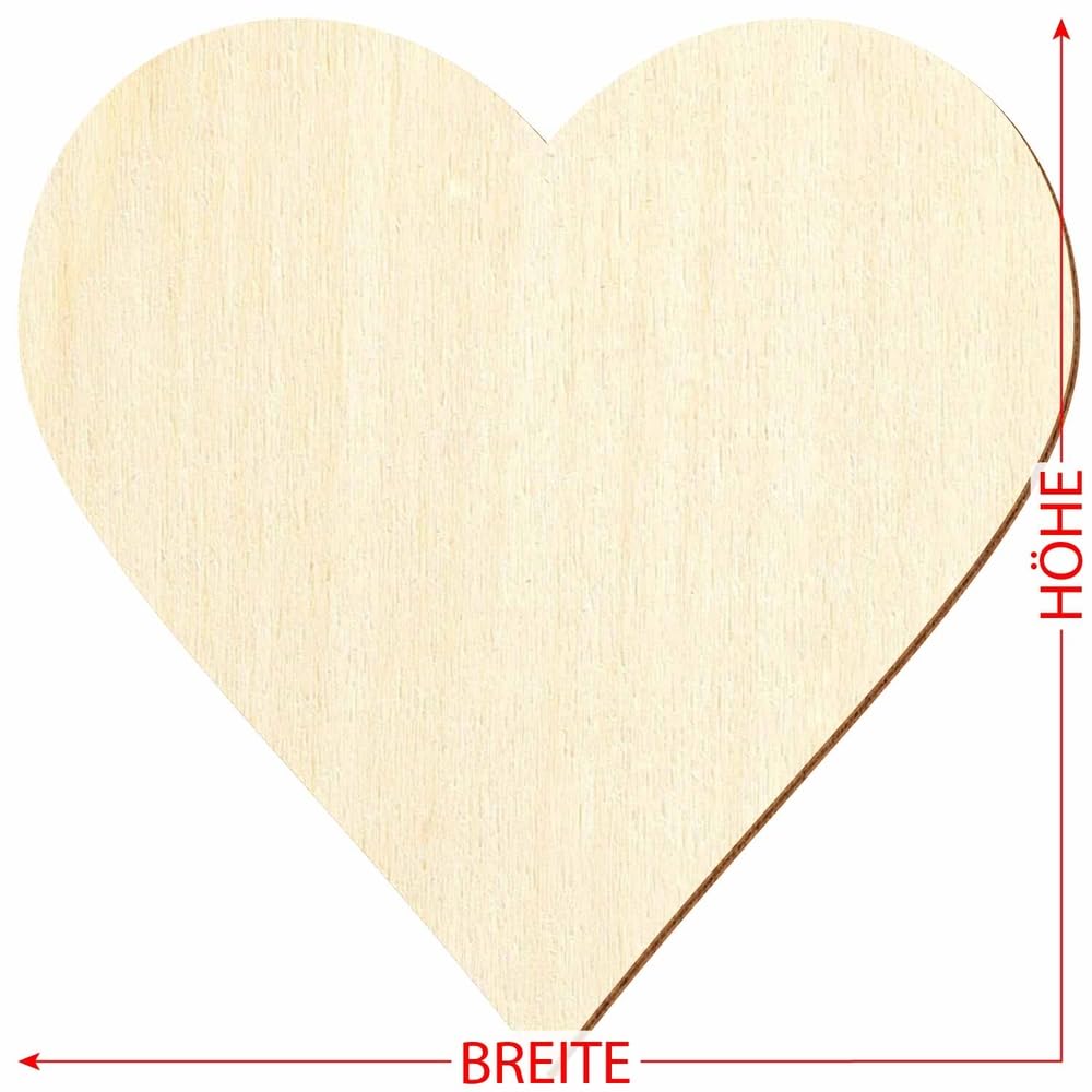 Holz Herz - Deko Basteln 1-50cm, Pack mit:25 Stück, Höhe x Breite:38x38cm