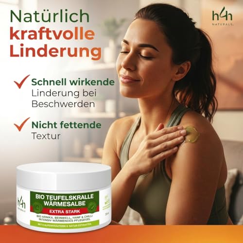 H4H Teufelskralle Salbe Extra Stark, wärmend, für Rücken & Nacken, 200 ml – Ansicht 3