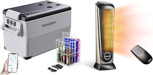 Miniatura 31 de Euhomy - Refrigerador de automóvil, 12 voltios, 35L (38 qt), refrigerador RV con 12/24 V CC y 120-240 V CA, refrigerador y congelador