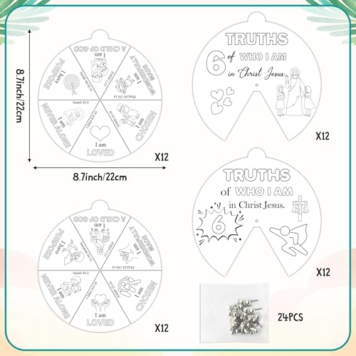 AsodSway Religious Coloring Wheel, 72Pcs DIY Paper Crafts for Sunday School - image 2