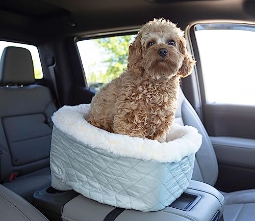 Image of Snoozer Console Pet Car Seat Cream Fur, Small, Grey