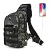 HUNTVP Táctical Mochila de Pecho con Puerto de Carga USB con Bolsillo de Botella de Agua Hombro Bandolera Estilo Militar Impermeable para Caza Correr Senderismo Ciclismo Camping, Camo