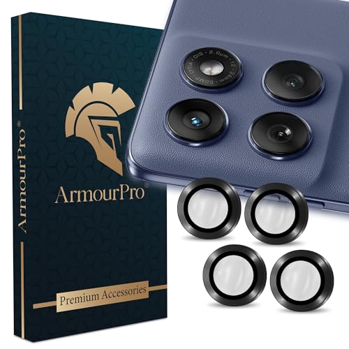 Image of ArmourPro Camera Rings Tempered Glass for Motorola Edge 60 Fusion, Tough HD Individual Aluminum Alloy Rings 9H Camera Cover, Scratch-Resistant,Camera Lens Protection| Black, 1 Pack