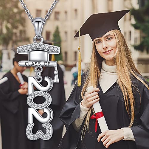 Alphm Necklace Class Of 2023 925 Sterling Silver Graduation High School College Graduation Necklace For Her Women Jewelry Gifts #TOP3
