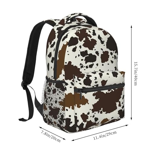 Cow Cowhide Print Adult Backpacks 15 Inch Laptop Backpack Lightweight Travel Bag for Men Women Gifts2