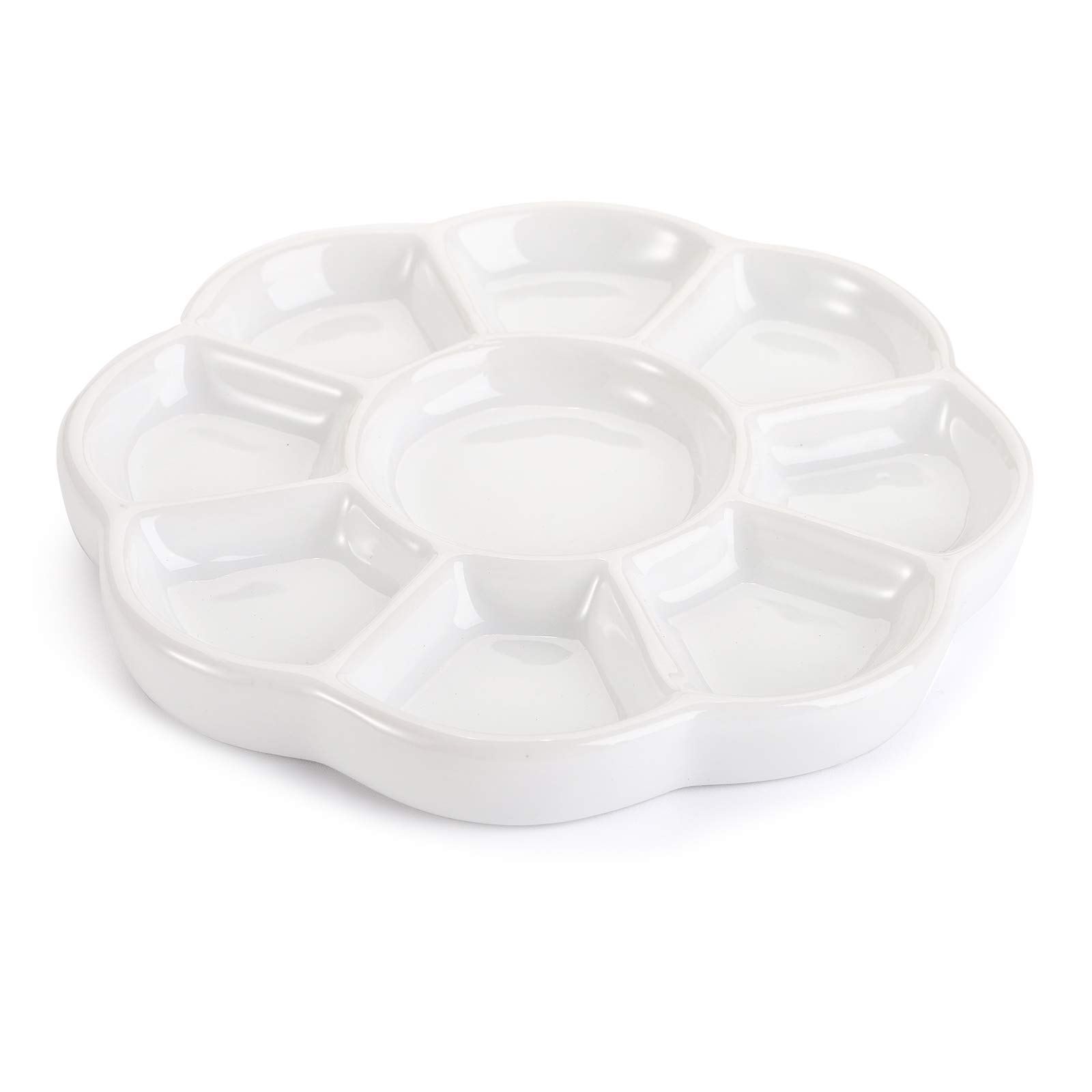 Tavolozza Miscelazione In Ceramica 13 Pozzetti 20 Cm, A Forma Di Fiore Per Acquerello E Acrilico