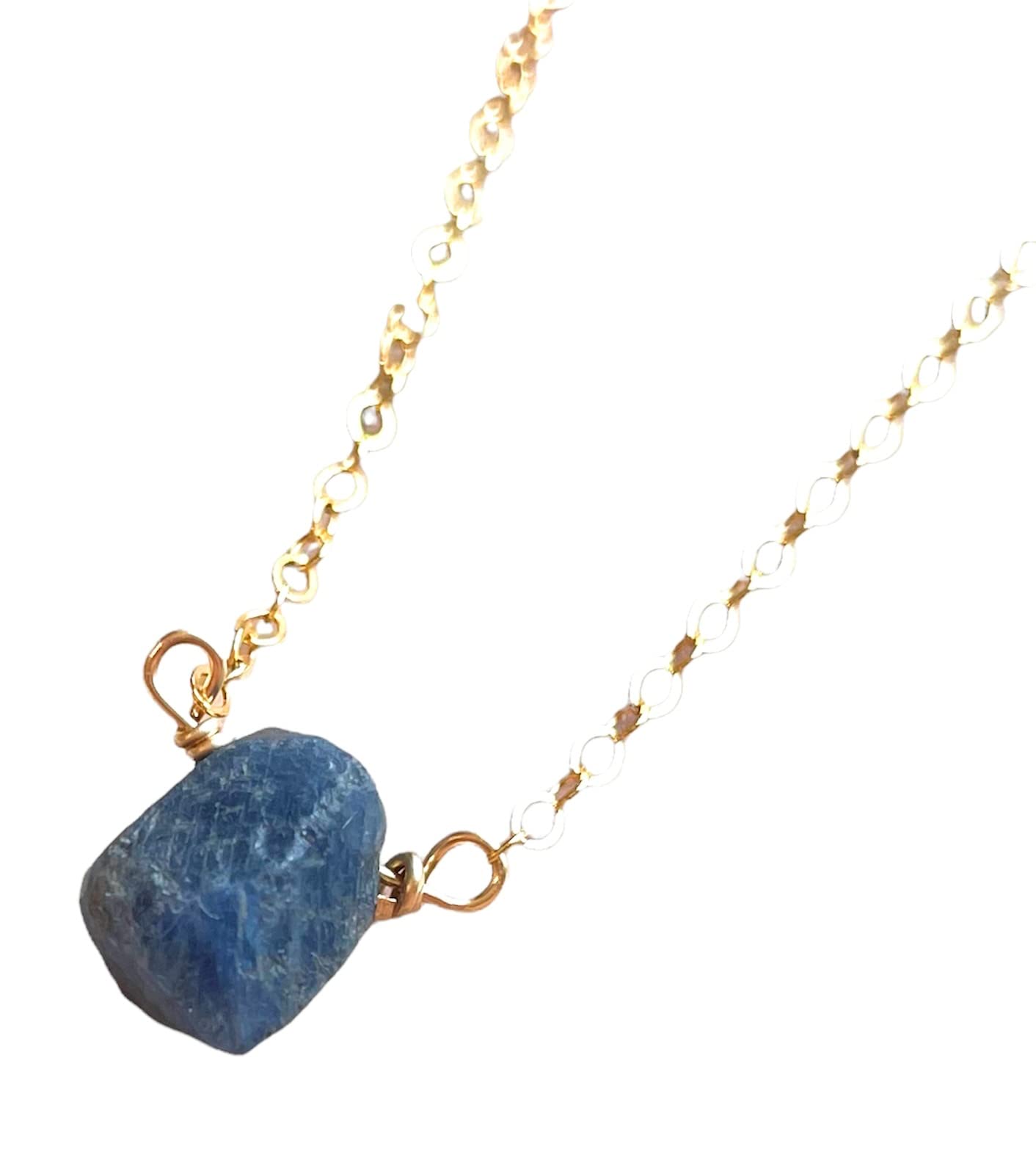 Genuine Raw Sapphire Necklace For Women Dainty, Sapphire Necklace Gold Filled, Sapphire Jewelry, September Birthstone Necklace 16 Inch Length, Valentines Day Gift