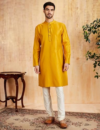 Image of Amazon Brand - Symbol mens Festive Long Kurta & Pyjama Set (2pcs)