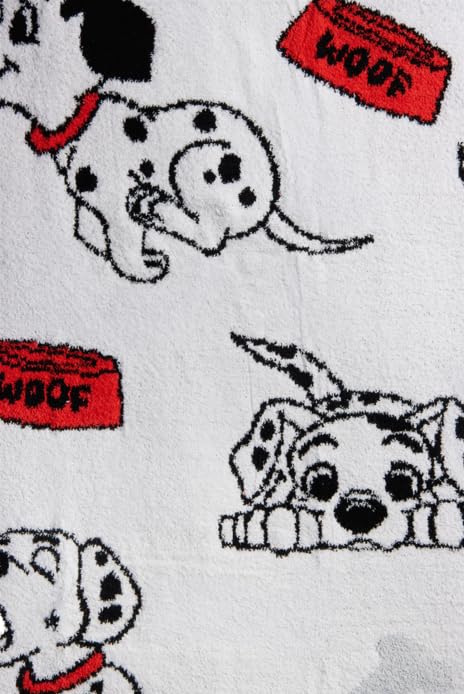 Image of Jay Franco Kids Feather Knit Blanket - 50 inch x 60 inch Inch Soft & Cozy Plush Throw for Bedroom & Couch Decor, Official Licensed Product, White - 101 Dalmatians