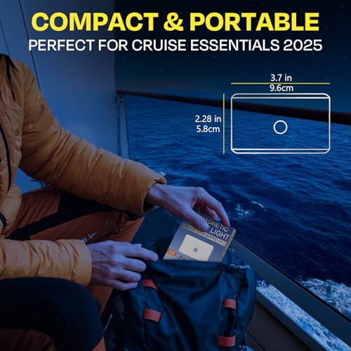 Image of 3-Pack Motion Sensor Night Light - Cruise Ship Approved, Magnetic & Rechargeable with USB-C, RGB Color-Changing Modes, LED Auto Nightlight for Cabin, Bathroom, Hallway, Bed or Stairs