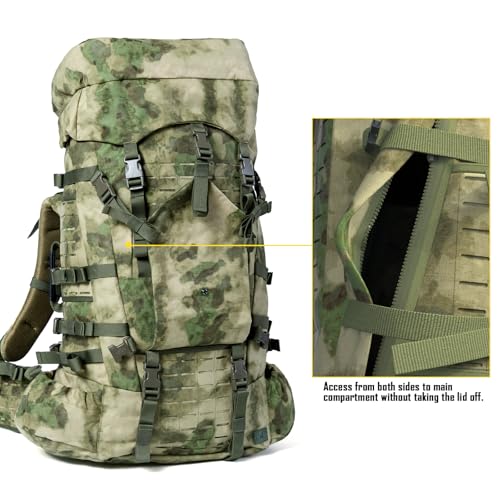 Image of MT Military Army Large Rucksack with Detacheable Assault Backpack Hydration Pack Shoulder Straps and Waist Belt Metal Frame | Detacheable