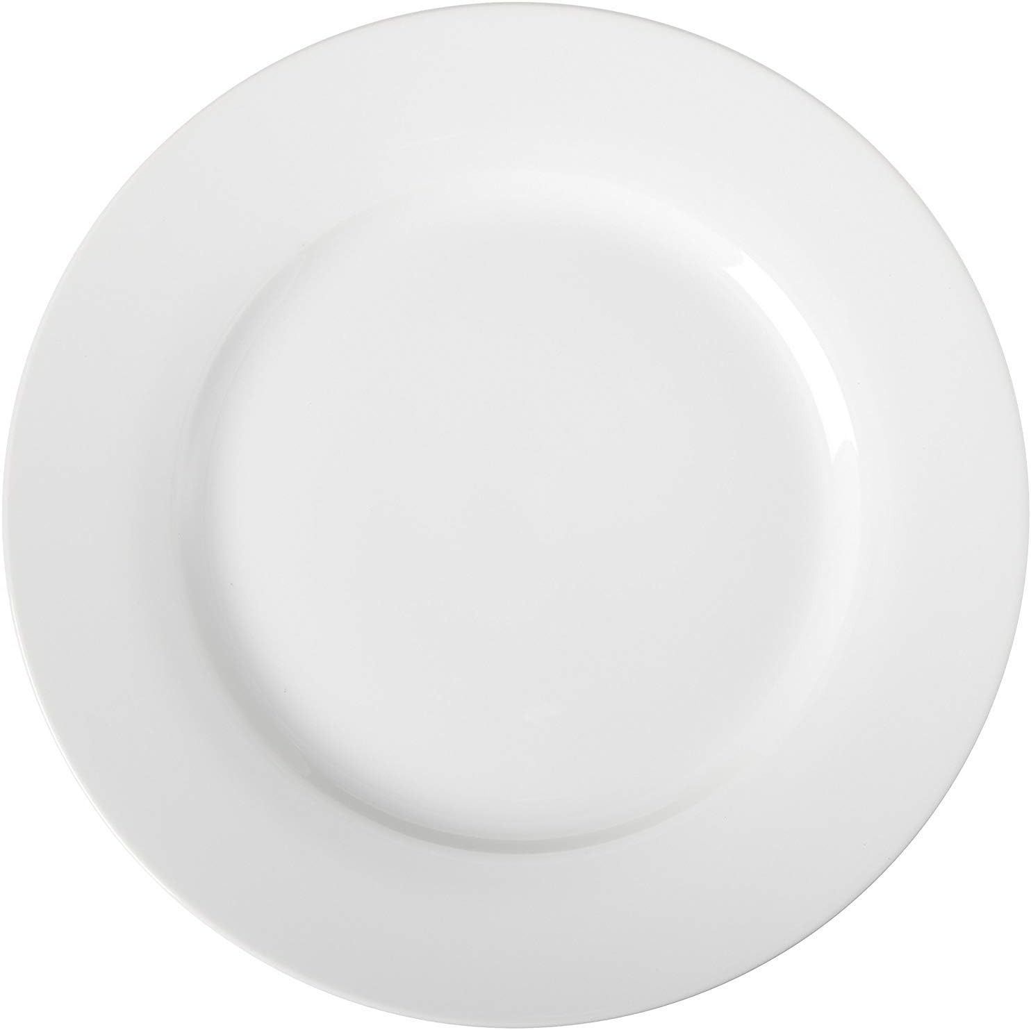 Amazon Basics 6-Piece White Dinner Plate Set, Microwave and Dishwasher Safe for Everyday Use, 10.5 inches