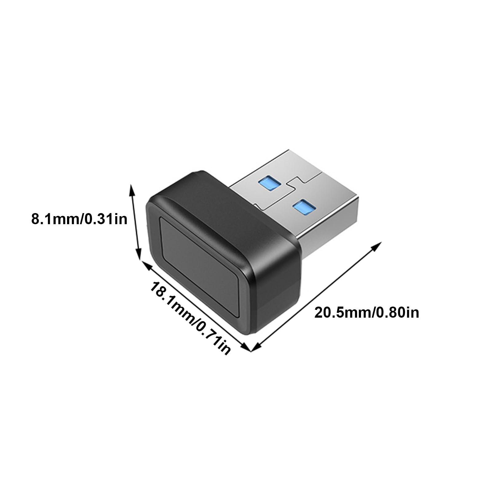 Llave de seguridad USB con lector de huellas digitales y detección de 360 grados