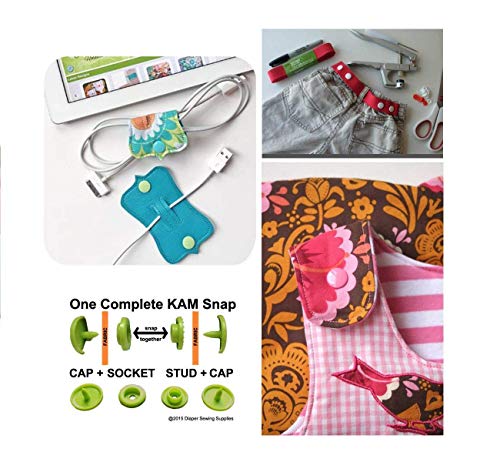 Kam Snaps Buttons + Snap Pliers, Starter Fasteners Kit, 384 Sets 24-Colors, Size 20 T5 Kam Snap Plastic Fasteners Punch Poppers Closures No-Sew Buttons For Crafts Cloth Diaper Bibs #TOP7