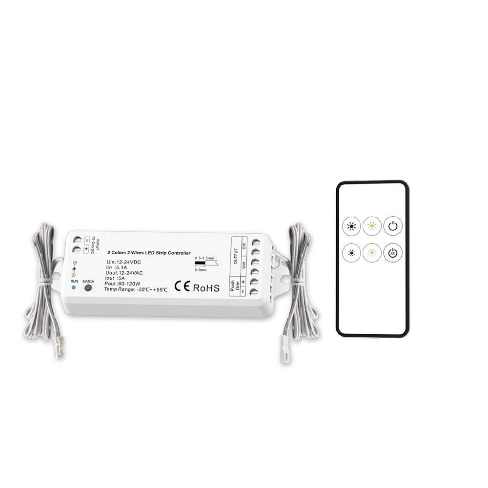 Contrôleur PWM à LED blanc dynamique avec télécommande 12-24 V CC 5 A