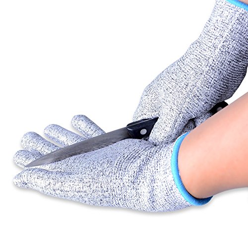 Aituo 1 paar snijbestendige handschoenen Veiligheidsbescherming EN388 Snijbescherming van niveau 5, anti-slash keuken of industrie Snij veilige werkhandschoenen (Medium)