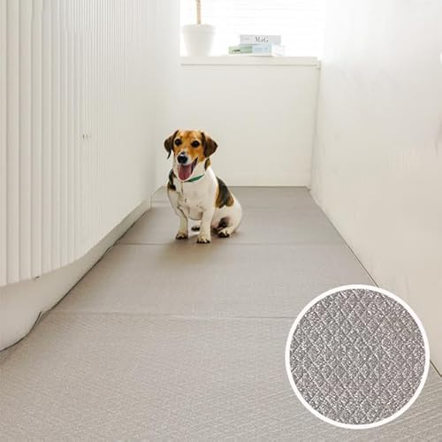 dfang【ペットプレイマット 厚み5mm 折りたたみタイプ】ペット専用防水クッションマット 犬用マット ペットマット ペット用 滑りにくい 洗える ずれにくい お手入れ簡単 足腰保護 パテラ悪化予防対策 膝蓋骨骨折 介護 シニア 【ヴィンテージグレージュ
