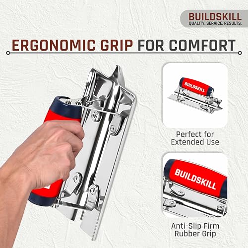 Image of BUILDSKILL middle groover concrete edger tool | high-quality concrete edging towel with ergonomic rubber handle | durable carbon /stainless steel blade | ideal for construction and concrete projects