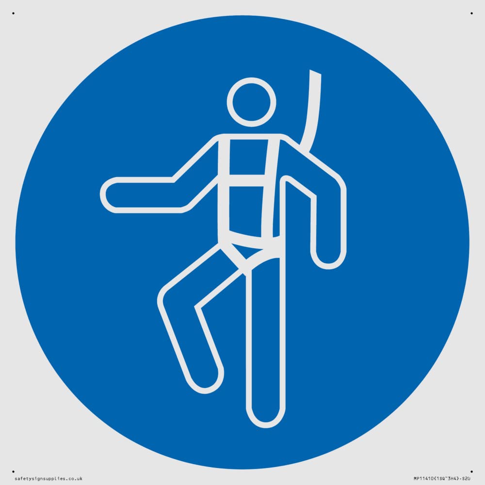 Mandatory: Wear a safety harness Sign - 200x200mm - S20