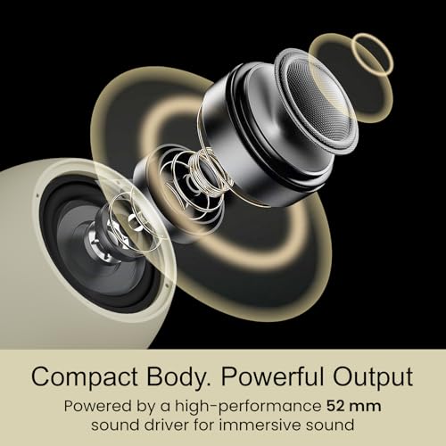 Image of HAMMER Drop X1 5W Bluetooth Speaker with Twin Pairing, Bluetooth v6.0, 32 Hours Playtime, 52mm Drivers (Beige)