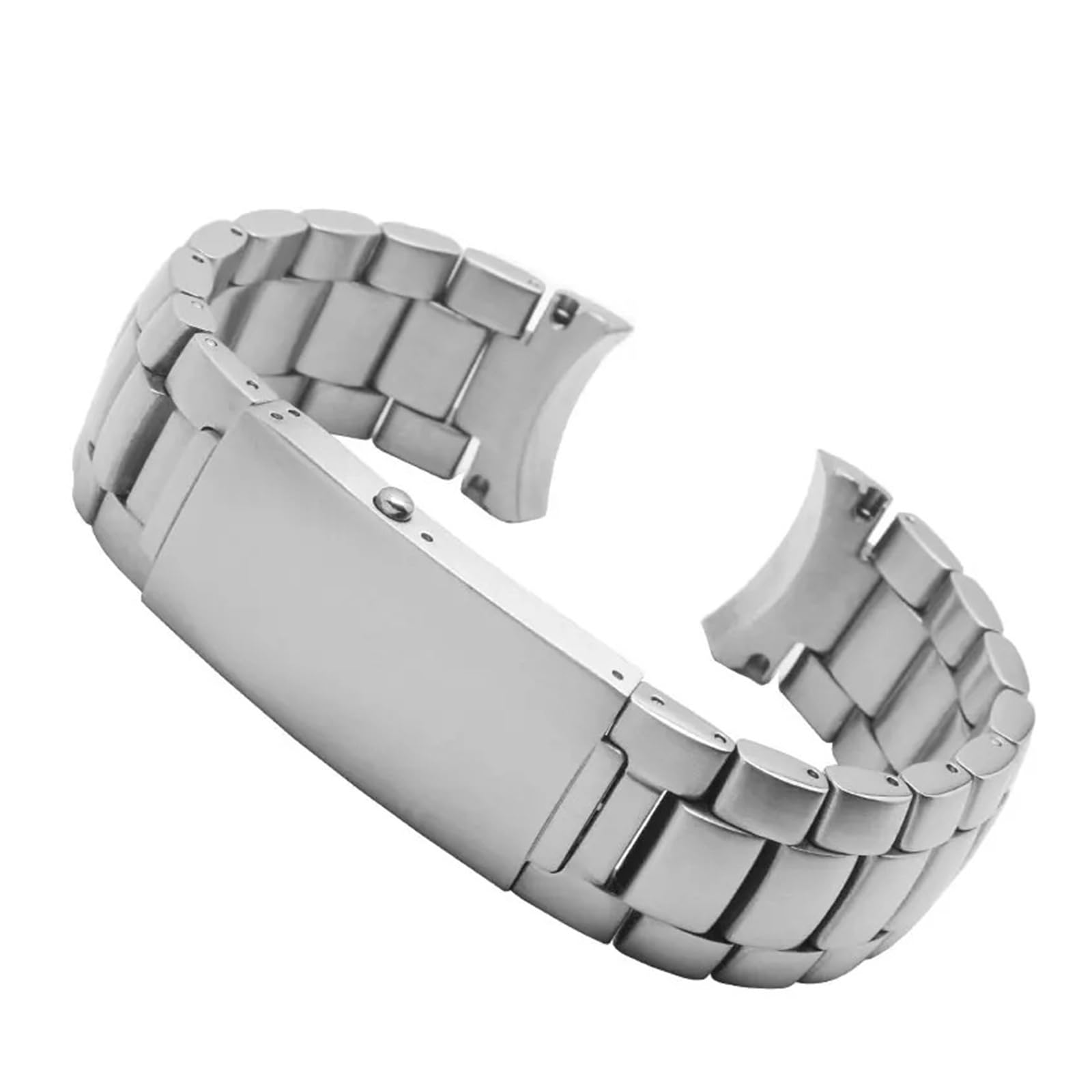 Genérico Correa de reloj de acero inoxidable plateada de repuesto, compatible con la serie Seamaster 007.