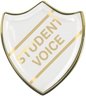 Capricornone Student Voice Gel Domed White School Shield Badge