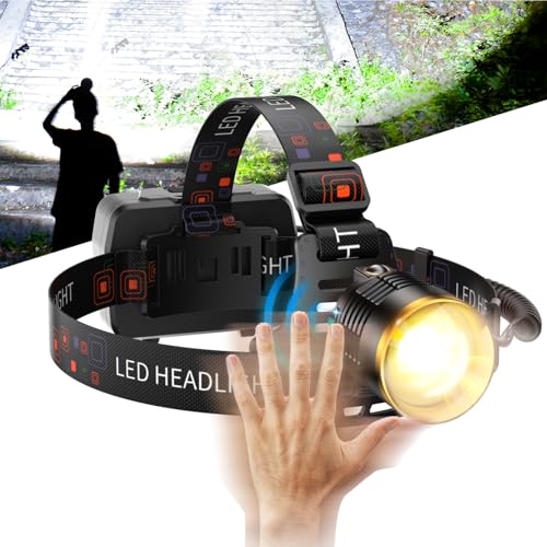 SKYFIRE Headlamp Rechargeable 3000 High Lumens, 13 Mode LED 7500mAh Head Light with Motion Sensor, Zoomable 90° Adjustable Waterproof Head Light for Adults, Camping, Hiking, Fishing, Running, Cycling SKYFIRE Headlamp Rechargeable 3000 High Lumens, 13 Mode LED 7500mAh Head Light with Motion Sensor, Zoomable 90° Adjustable Waterproof Head Light for Adults, Camping, Hiking, Fishing, Running, Cycling